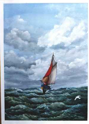 Voilier en mer par temps menacant